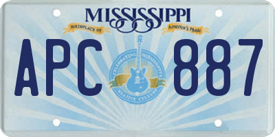MS license plate APC887