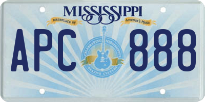 MS license plate APC888