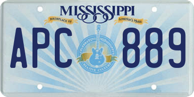 MS license plate APC889