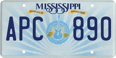 MS license plate APC890