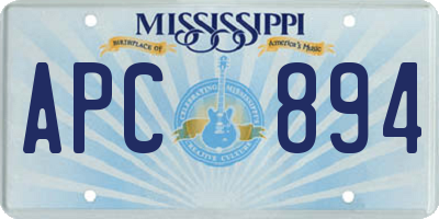 MS license plate APC894