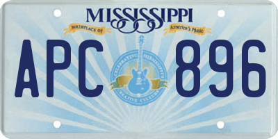 MS license plate APC896