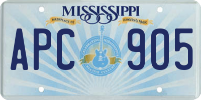 MS license plate APC905