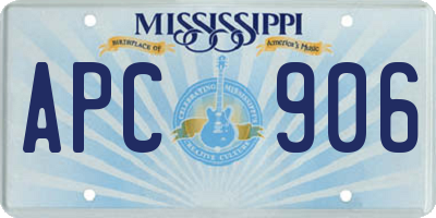 MS license plate APC906