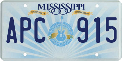 MS license plate APC915
