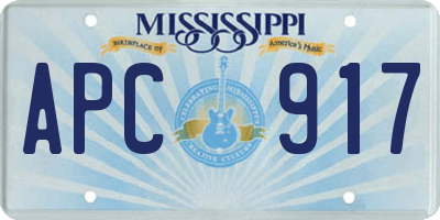MS license plate APC917
