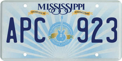 MS license plate APC923
