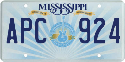 MS license plate APC924