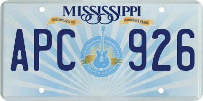 MS license plate APC926