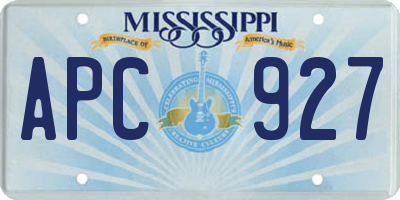 MS license plate APC927