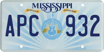 MS license plate APC932