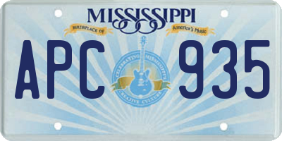 MS license plate APC935
