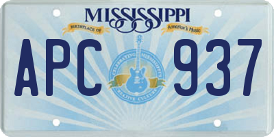 MS license plate APC937