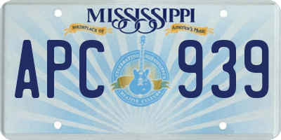 MS license plate APC939