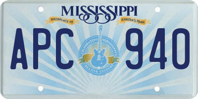 MS license plate APC940