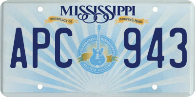 MS license plate APC943