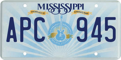 MS license plate APC945