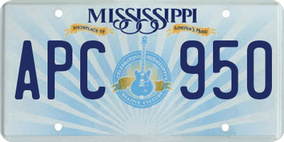 MS license plate APC950