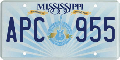 MS license plate APC955