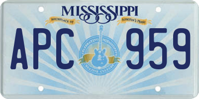 MS license plate APC959