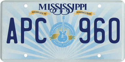 MS license plate APC960