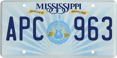 MS license plate APC963