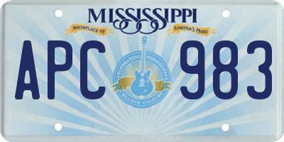 MS license plate APC983