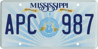 MS license plate APC987