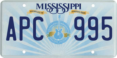MS license plate APC995