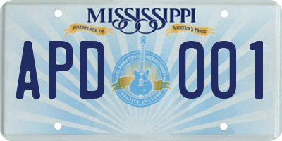 MS license plate APD001