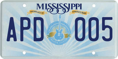 MS license plate APD005