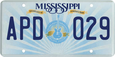 MS license plate APD029