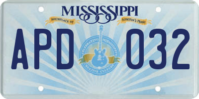 MS license plate APD032