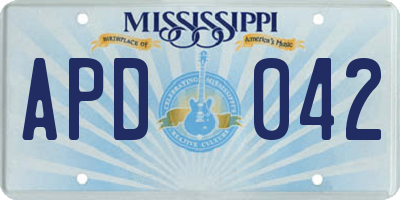 MS license plate APD042