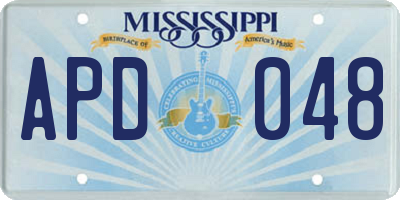 MS license plate APD048