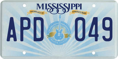 MS license plate APD049