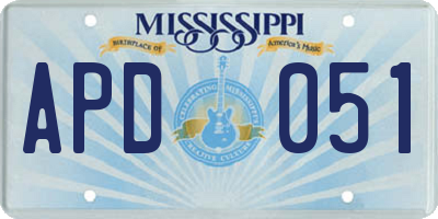 MS license plate APD051