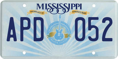 MS license plate APD052