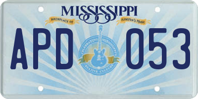 MS license plate APD053