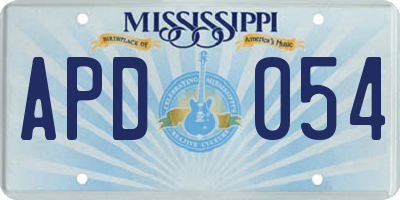 MS license plate APD054