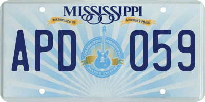 MS license plate APD059