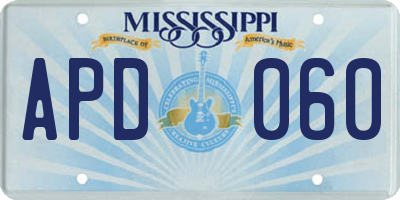 MS license plate APD060