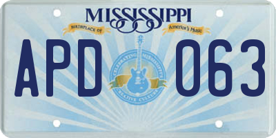 MS license plate APD063