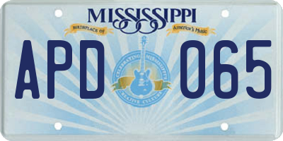 MS license plate APD065