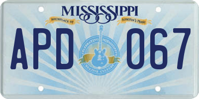 MS license plate APD067