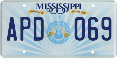 MS license plate APD069