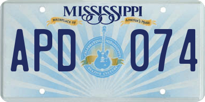MS license plate APD074