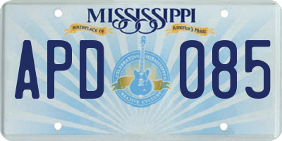 MS license plate APD085