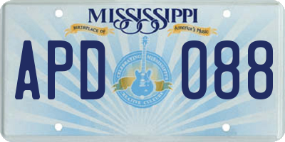 MS license plate APD088