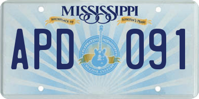 MS license plate APD091